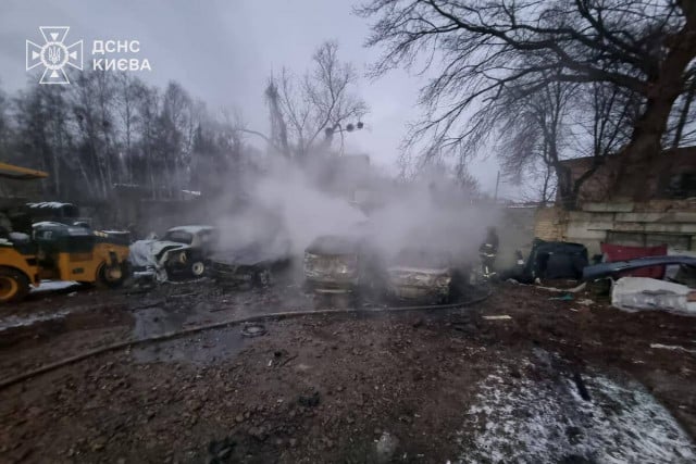 Ночная атака на Киев: пожары в трех районах, есть пострадавшие
