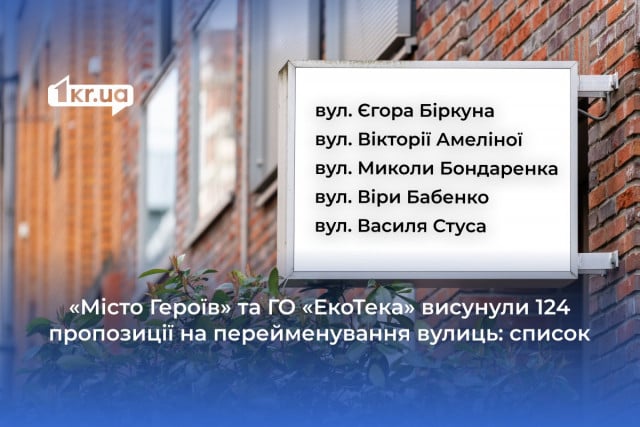 «Город Героев» и «ЭкоТека» выдвинули 124 предложения на переименование улиц: список