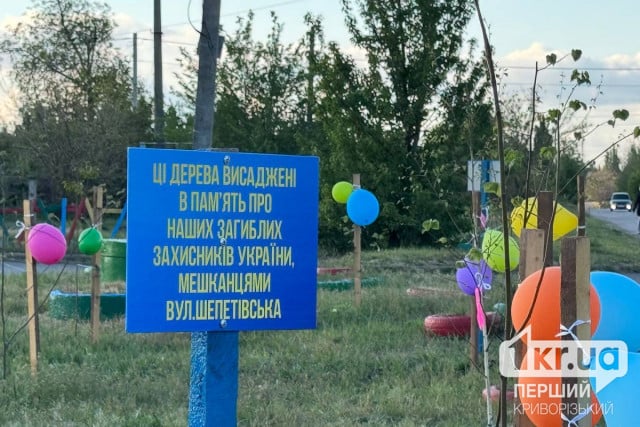 Криворожане высадили деревья в память о погибших Защитниках Украины